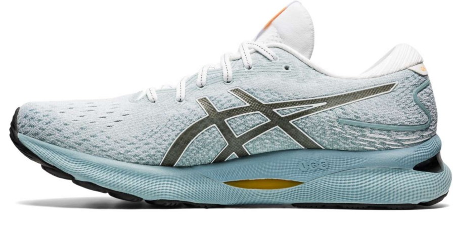 Asics * | Asics Men'S Gel-Nimbus 24 (404 Light Steel/White)