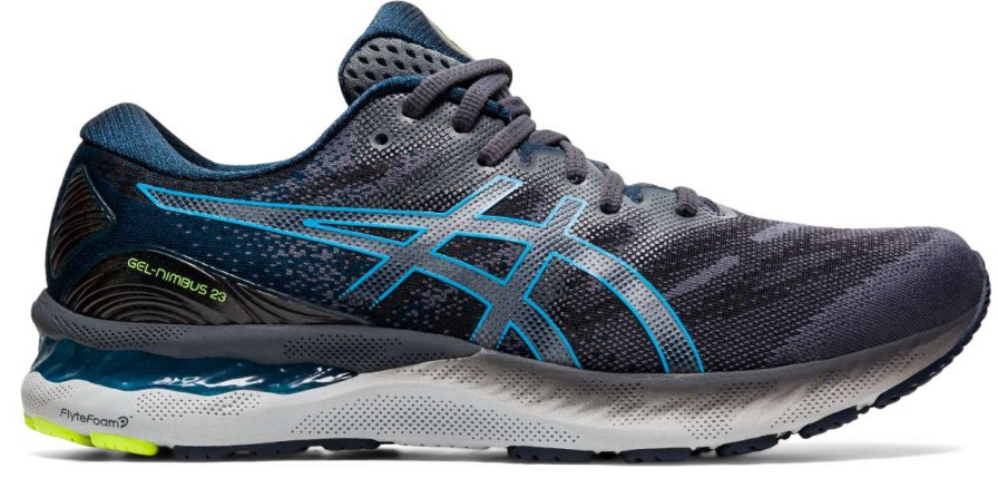 Asics * | Asics Men'S Gel-Nimbus 23 (020 Carrier Grey/Digital Aqua)