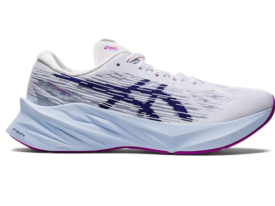 Asics * | Asics Women'S Novablast 3 (100 White/Dive Blue)