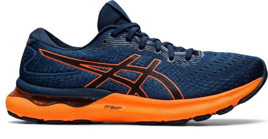 Asics * | Asics Men'S Gel-Nimbus 24 (402 French Blue/Shocking Orange)