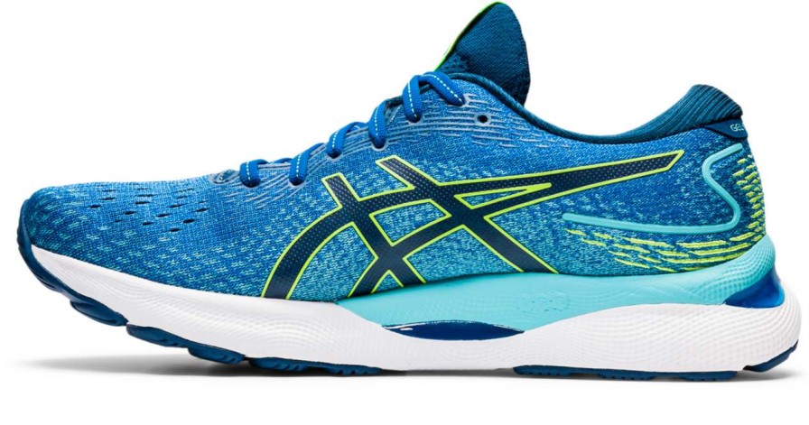 Asics * | Asics Men'S Gel-Nimbus 24 (400 Lake Drive/Hazard Green)