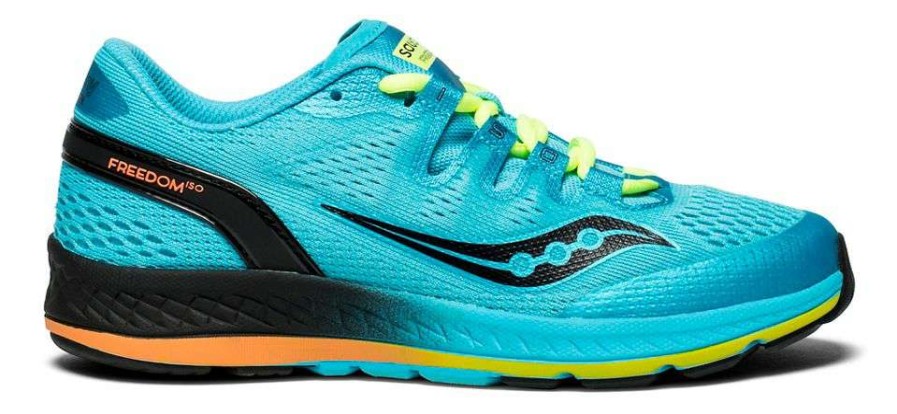 Saucony * | Saucony Kid'S Freedom Iso (Blue/Black/Citron)