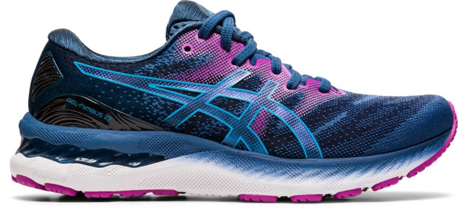 Asics * | Asics Women'S Gel-Nimbus 23 (402 Grand Shark/Digital Aqua)