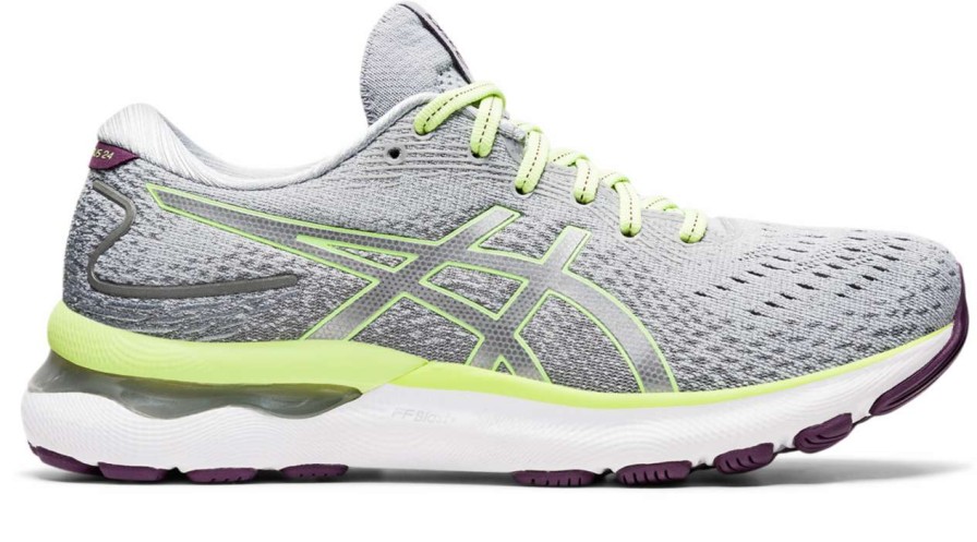 Asics * | Asics Women'S Gel-Nimbus 24 (020 Piedmont Grey/Lime Green)