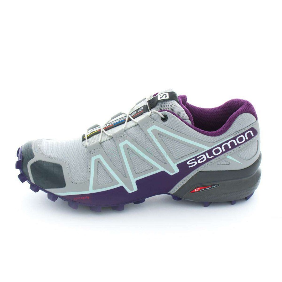 Salomon * | Salomon Women'S Speedcross 4 (Quarry Acai/Fair Aqua)