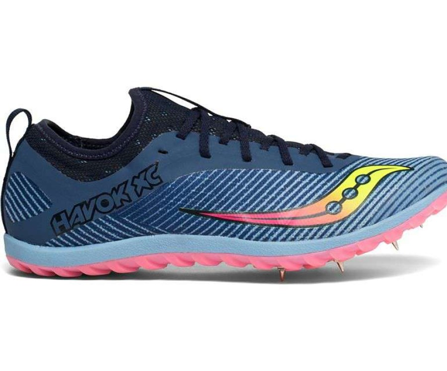 Saucony * | Saucony Women'S Havok Xc 2 (3 Blue/Citron/Vizi Pink)