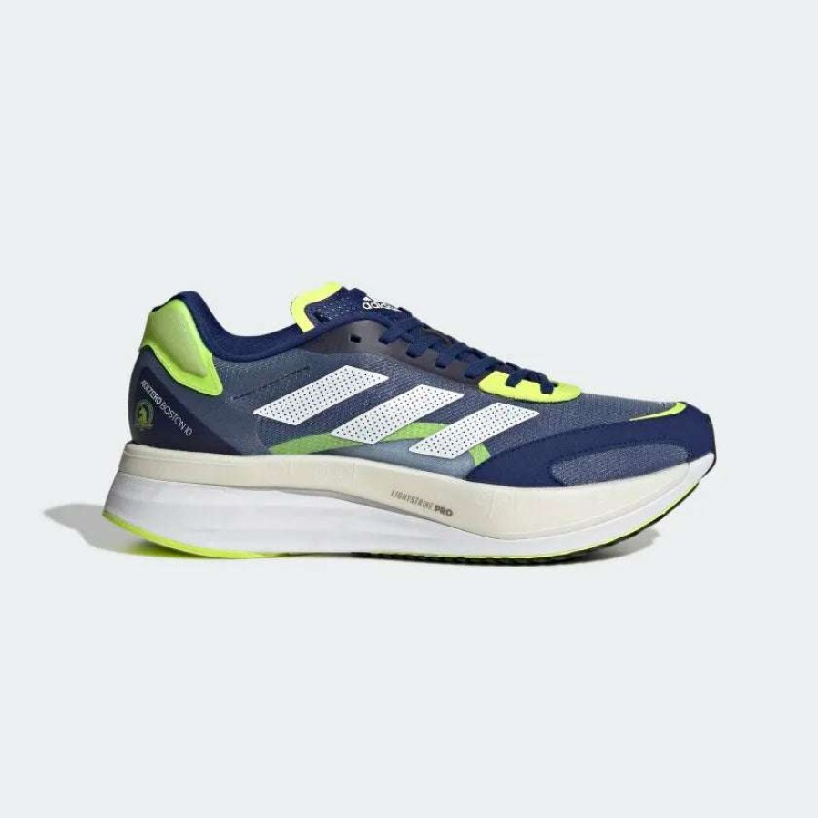 Adidas * | Adidas Men'S Adizero Boston 10 (Victory Blue/Cloud White/Solar Yellow)