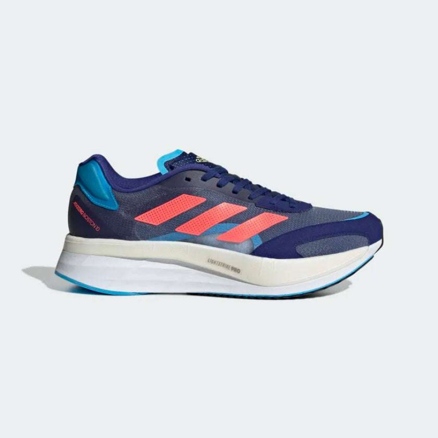 Adidas * | Adidas Men'S Adizero Boston 10 (Legacy Indigo / Turbo / Sky Rush)